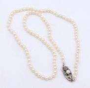 Vintage Mikimoto 3.5mm Pearl Strand Necklace with Sterling Silver Clasp