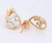 Attractive Baguette Pear Shaped Diamond Stud Earrings