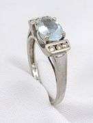 Sweet 14k WG Blue Topaz Ring