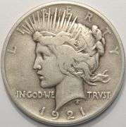 1921 High Relief Peace Silver Dollar