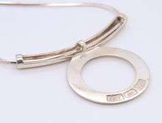 Italian Sterling Silver Circle Necklace
