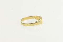14K Yellow Gold Art Deco Monogrammable Baby Signet Initial Ring