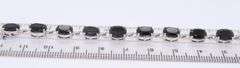 925 Sterling Silver Black Onyx Link Tennis Bracelet
