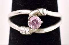 Pink Gemstone Ring In Sterling Silver