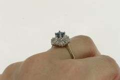 18K White Gold 2.75 Ctw Blue Topaz Diamond Engagement Ring