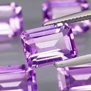 Vibrant 9.32ct 8x6mm real Bolivian Amethyst set
