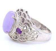 925 Sterling Silver Lavender Jade Ring