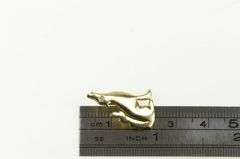 14K Yellow Gold Diamond Howling Wolf Western Vintage Pendant
