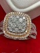 CERTIFIED BRAND NEW DIAMOND RING WITH ROSE GOLD ACCENT