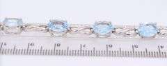 925 Sterling Silver Blue Topaz Link Bracelet