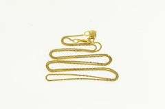 14K Yellow Gold 0.7mm Box Link Classic Vintage Square Chain Necklace