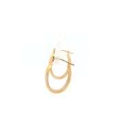 14K Yellow Gold 18.6mm Oval Vintage Hollow Fashion Hoop Earrings