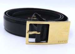 Vintage Gucci Skinny Belt with Gold Buckle