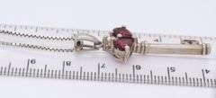 925 Sterling Silver Cubic Zirconia Key Pendant on Italian Chain Necklace