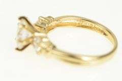14K Yellow Gold Three Across Classic Travel Engagement CZ Ring