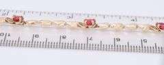 10KT Yellow Gold Heart Shape Red Spinel  Bracelet