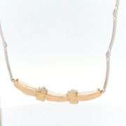 14K White Gold Baroque Pearl Diamond Bar Link Statement Necklace