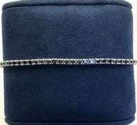 GORGEOUS AND STYLISH 14K WHITE GOLD BLACK DIAMOND TENNIS BRACELET
