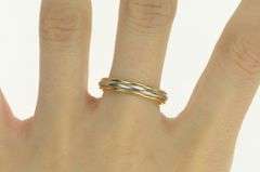 18K Yellow Gold Platinum 4mm Two Tone Classic Wedding Band Ring