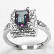 1.00 CT MYSTIC GEMSTONE STERLING SILVER RING
