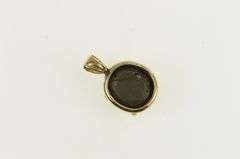 14K Yellow Gold Oval Black Star Sapphire Vintage Classic Pendant