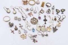 Group Lot of Vintage 925 Sterling Silver Jewelry