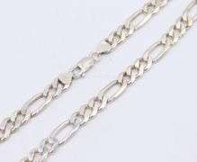 Italian 925 Sterling Silver Heavy Figaro Chain Necklace
