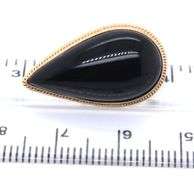 Chic 14kt YG Black Onyx Pear Shaped Earrings