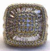 GLAMOROUS 14K YELLOW GOLD MULTI DIAMOND MEN’S RING