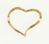 14K Yellow Gold Diamond Cut Heart Love Symbol Vintage Pendant