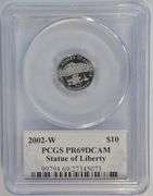Superb 2002-W Proof $10 Platinum Eagle. PCGS PR69DCAM. Signature