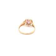 10K Yellow Gold Heart Amethyst Diamond Accent Love Ring