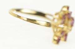 14K Yellow Gold Natural Ruby Diamond Cluster Freeform Ring