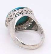 925 Sterling Silver Round Turquise Ring