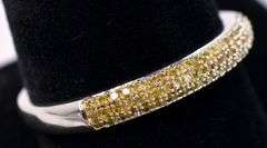 Phenomenal Yellow Diamond Band Ring In White Gold