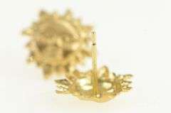 14K Yellow Gold Sun Face Celestial Astrology Star Stud Earrings