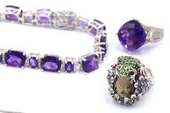 Group Lot of 925 Sterling Silver Gemstone Jewelry