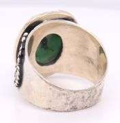 Art Deco Vintage 925 Sterling Silver Malachite Ring