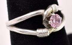 Pink Gemstone Ring In Sterling Silver