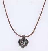 925 Sterling Silver Heart Shaped Pendant on Italian Chain Necklace