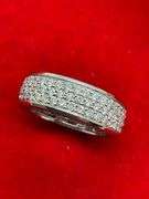 CERTIFIED 14K WHITE GOLD AND DIAMOND RING. 3.15 CARAT DIAMONDS