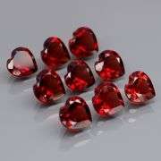Premium 5.19ct heart cut cherry red Garnet set