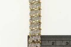 14K Yellow Gold 1.14 Ctw Diamond Wavy Bar Link Tennis Bracelet