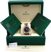 Rolex Datejust Two-Tone 126281, 36mm, Black Diamond Dial, 18K Rose Gold & Steel W/ Box