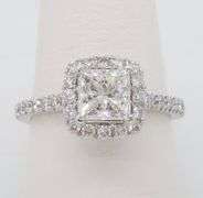 Stunning Princess Cut Halo Diamond Engagement Ring