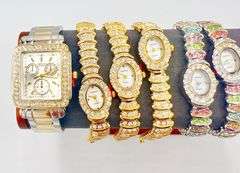 INCREDIBLE GROUP LOT OF LADIES GEMSTONE WATCHES- 8x BRAND NEW WATCHES