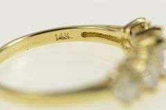 14K Yellow Gold Princess Classic CZ Vintage Statement Band Ring