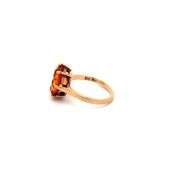 10K Yellow Gold Victorian Oval Citrine Solitaire Cocktail Ring