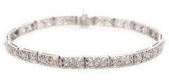 Vintage 0.14ctw Diamond Accent Scroll Heirloom Bracelet in Platinum