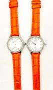 2 BRAND NEW MATCHING GENEVA WATCHES WITH GENUINE LEATHER